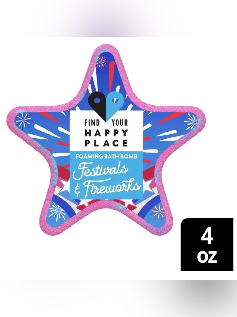 Find Your Happy Place - Bath Bomb - 4oz - Festivals & Fireworks - Fizzing